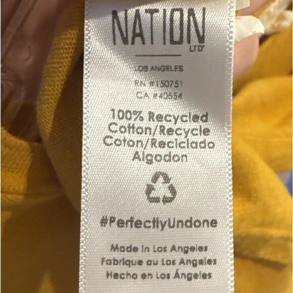 Nation LTD Mustard Yellow T-Shirt Tee Women’s Size Medium Short Sleeve Cotton - Picture 7 of 8